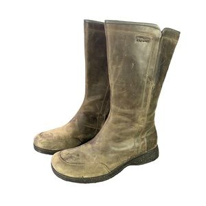 Teva Womens Capistrano Tall Waterproof Leather Boot Size 11 Distressed Brown